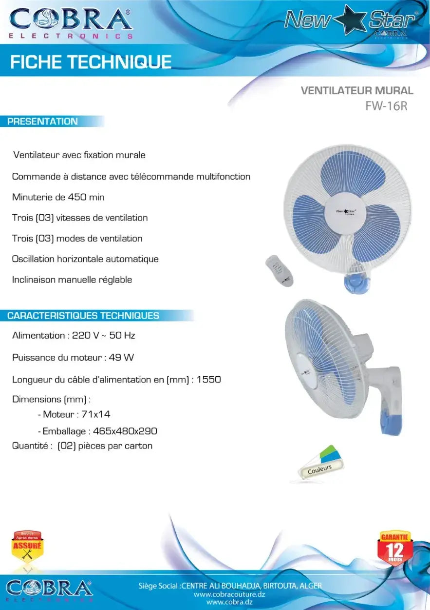 Ventilateur Murale