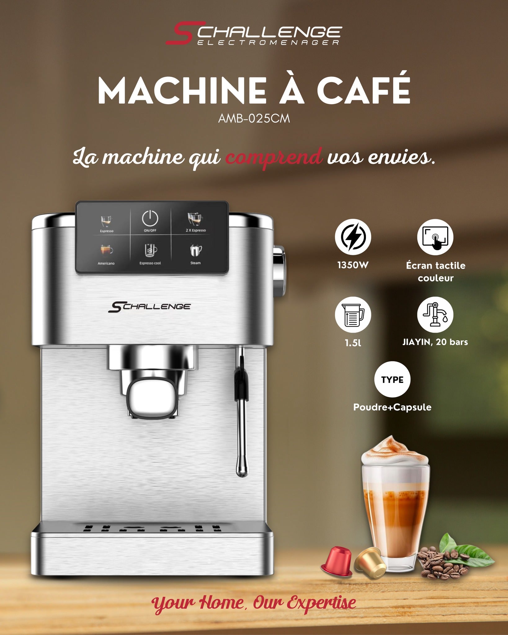 Machine à Café Espresso Vittoria – 20 Bars