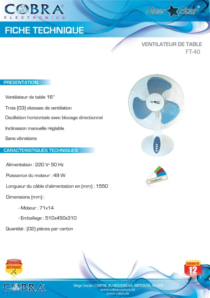 VENTILATEUR DE TABLE