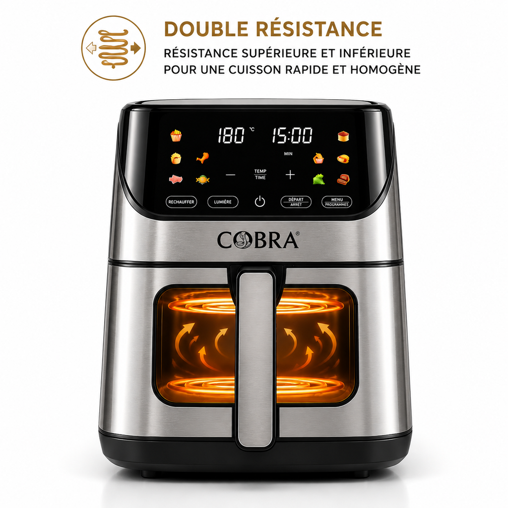 AIR FRYER COBRA FR-840DSV – 8 L | 1800 W | 2 EN 1