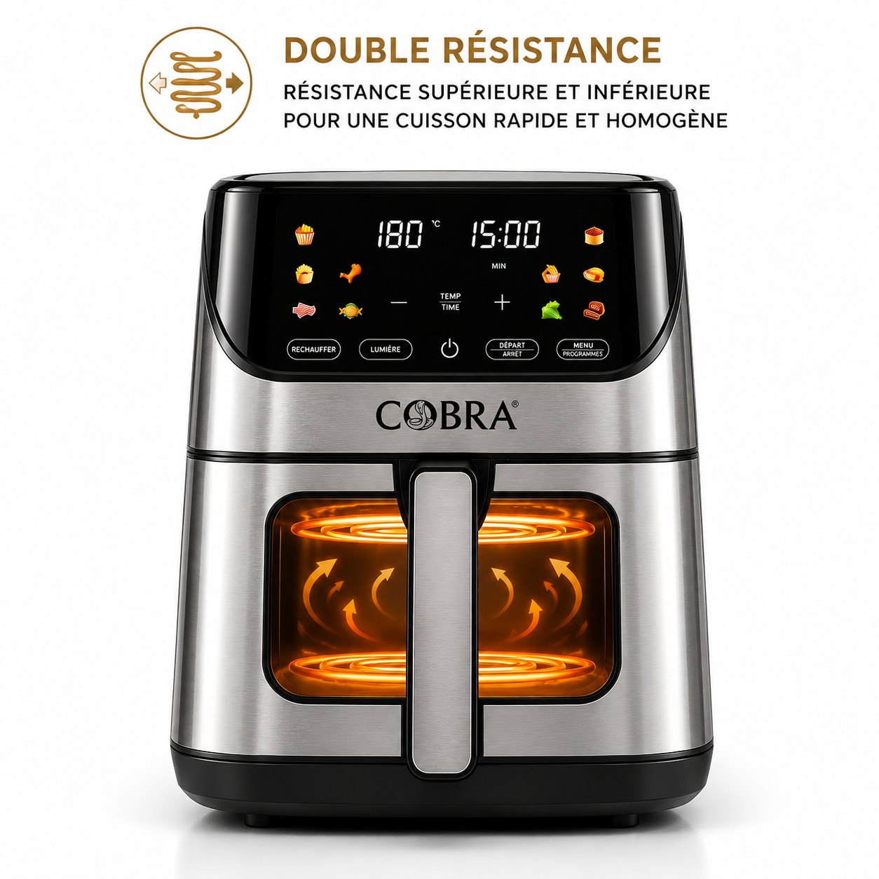 AIR FRYER COBRA FR-840DSV – 8 L | 1800 W | 2 EN 1
