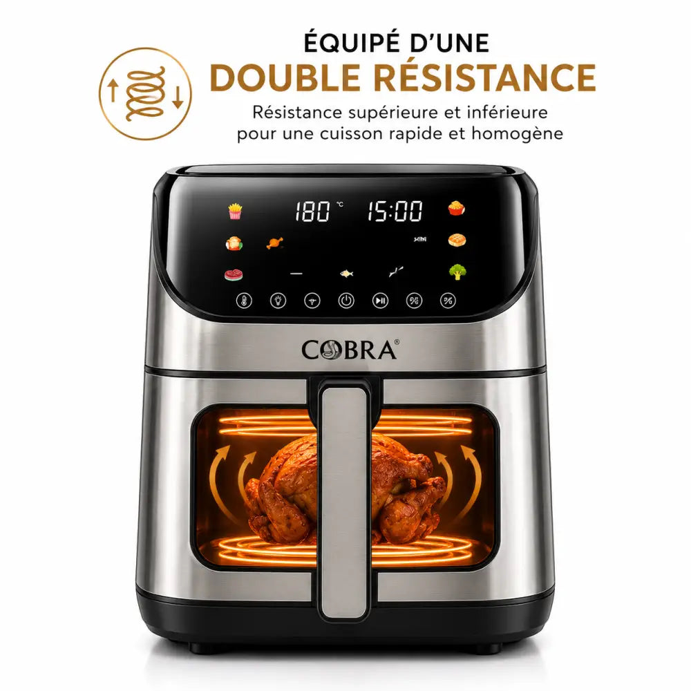 AIR FRYER COBRA FR-640DSV – 6L | 1500W | 2 EN 1 - Cobra