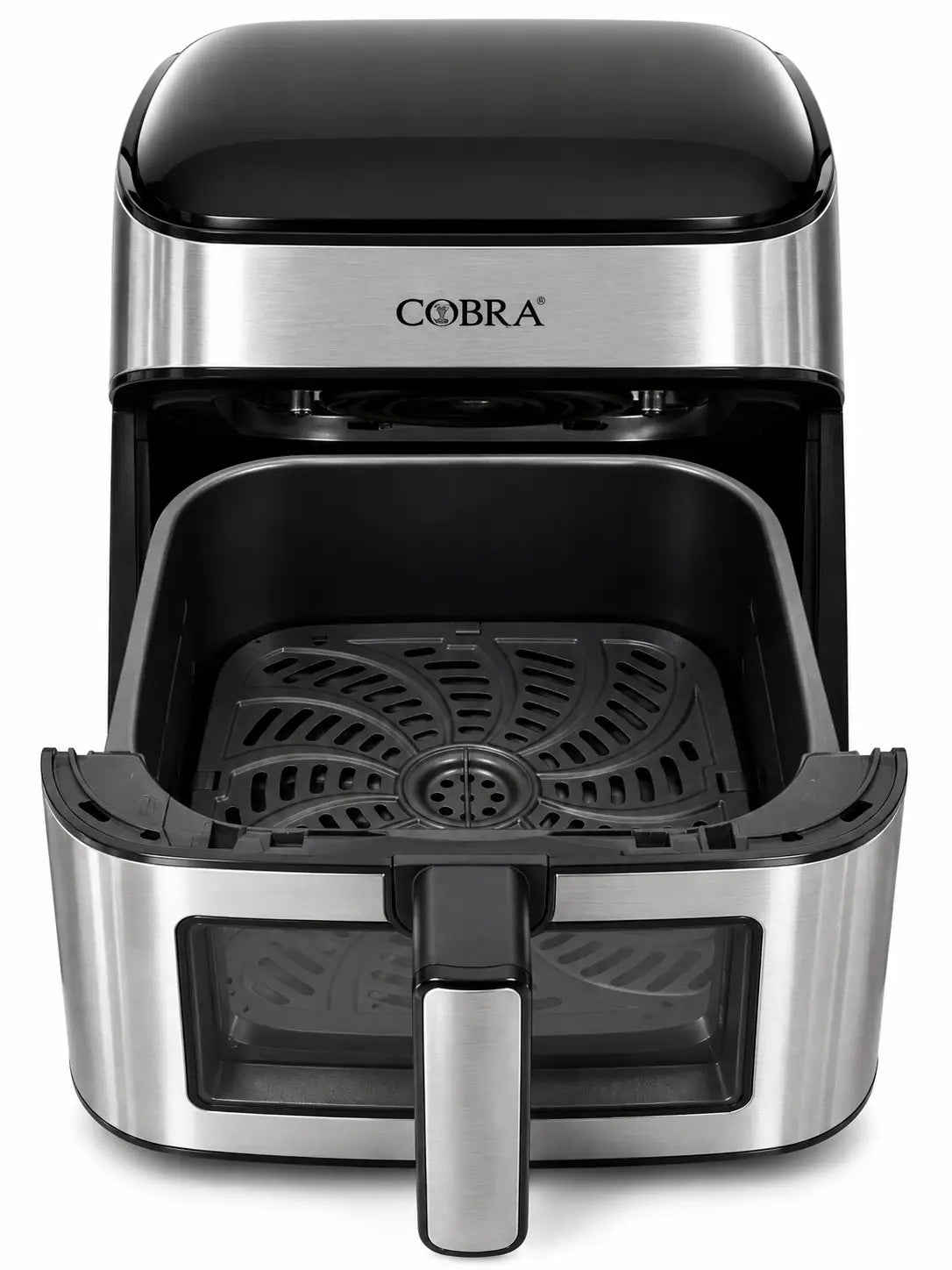 Air fryer cobra fr-840dsv noir et acier inoxydable avec panier amovible perforé 8 l 1800 w 2 en 1