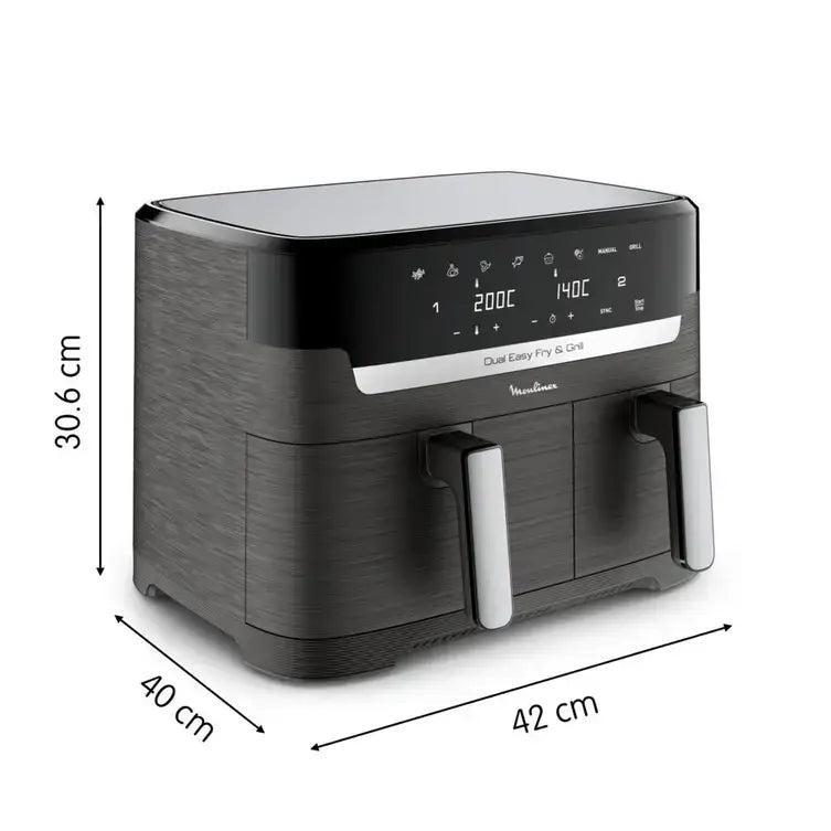 Air Fryer MOULINEX Dual Easy Fry & Grill 8.3L – EZ905B20 - AIR FRYER