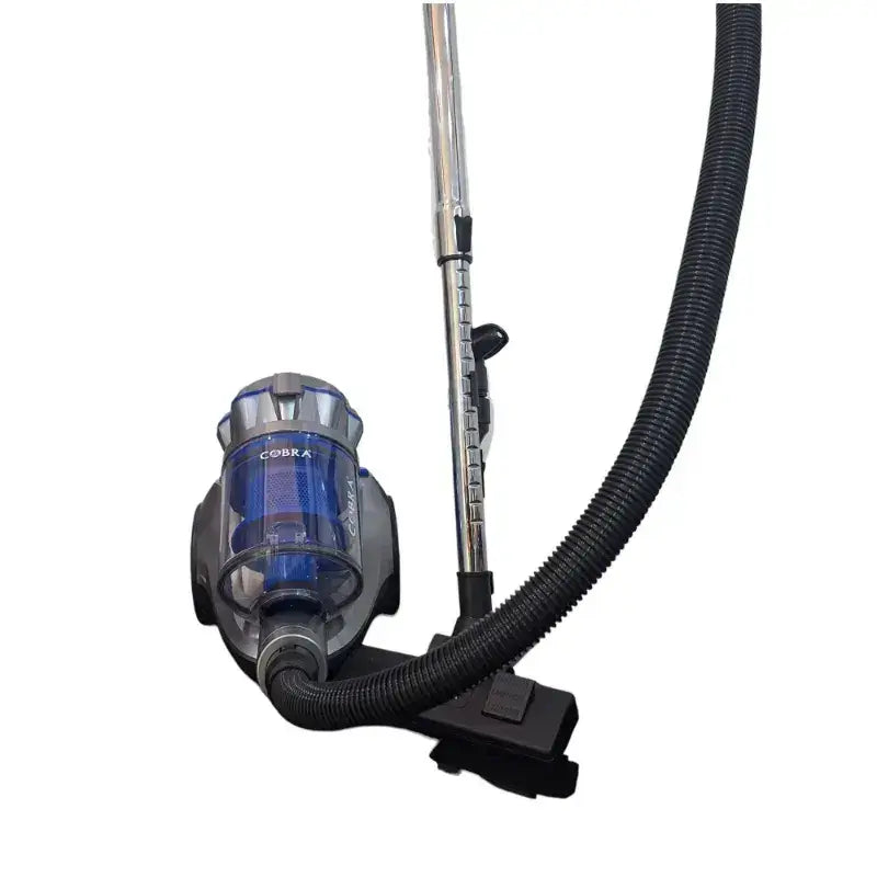 Aspirateur cobra c28 bleu et gris 1800 watts avec bac à poussière transparent pour nettoyage efficace