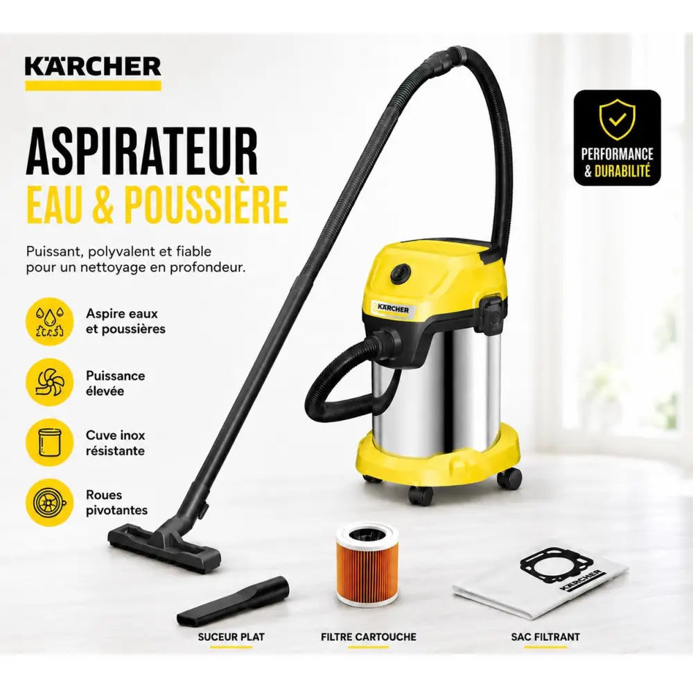 Aspirateur Eau & Poussière Kärcher WD 3 - Karcher