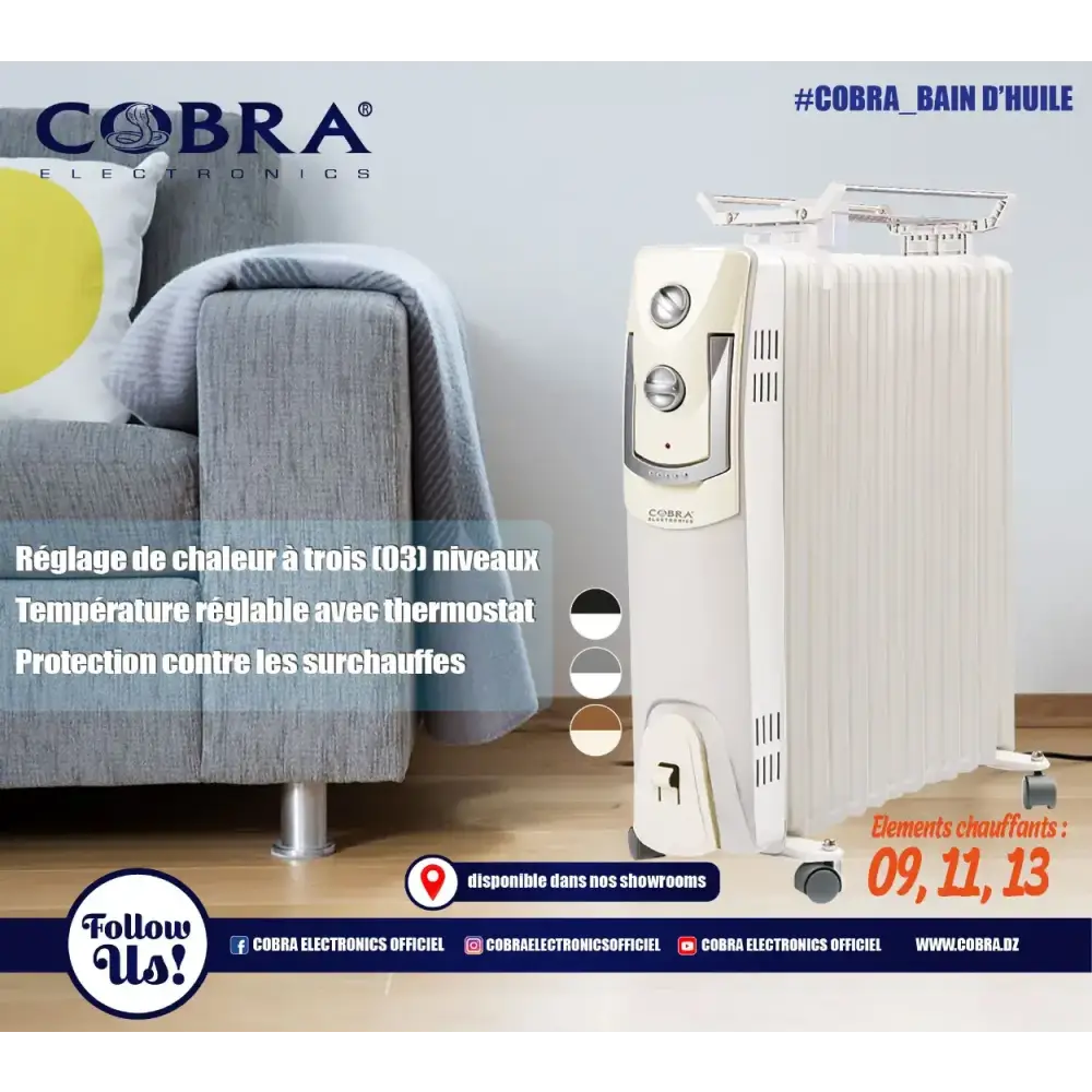 BAIN D’HUILE COBRA - 13 element VENTILE noir ou gris - Cobra
