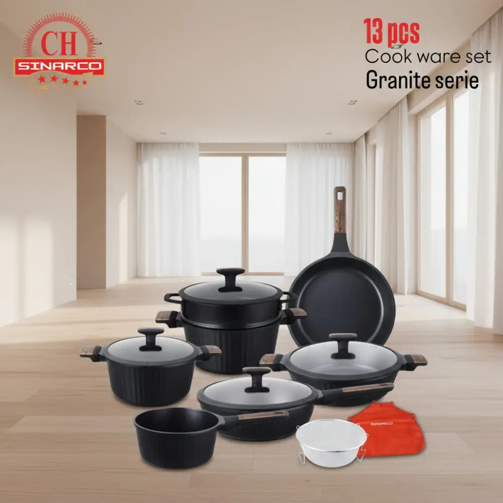 Batterie de cuisine SINARCO – Série Granite – 13 pièces - Ustensils de cuisine