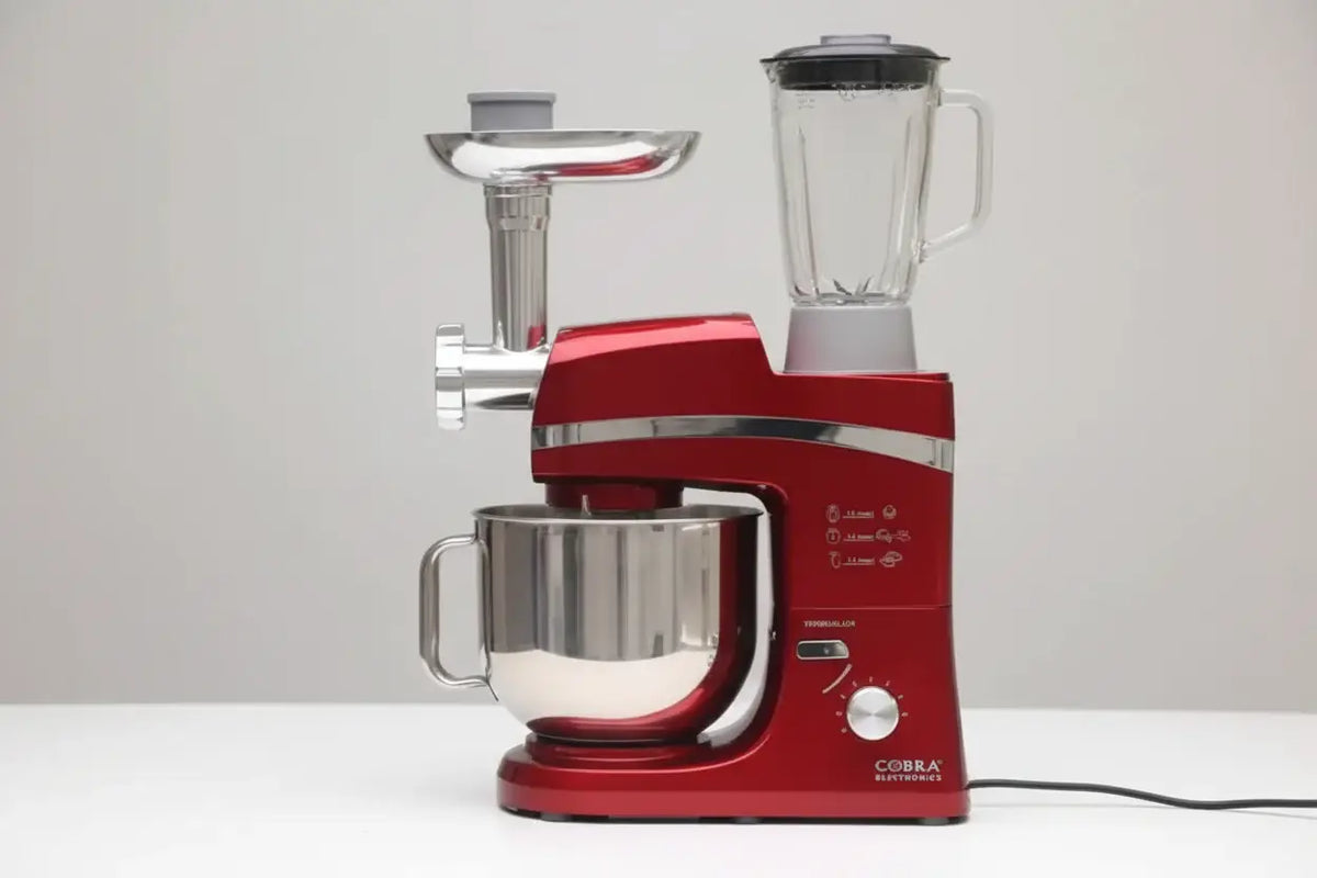 Red cobra electronics multi fonction robot de cuisine 6 5 litres bol inox accessoires argent pour mixer et hacher