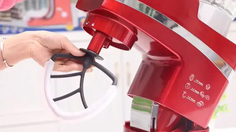 Mixer kitchenaid cobra rouge 6,5 litres 2000 watts avec fouet noir et blanc pour cuisine polyvalente