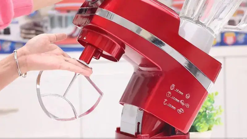 Mixeur sur socle kitchenaid rouge cobra 6.5 litres avec accents argentés et pichet en verre clair 5 en 1 2000 watts