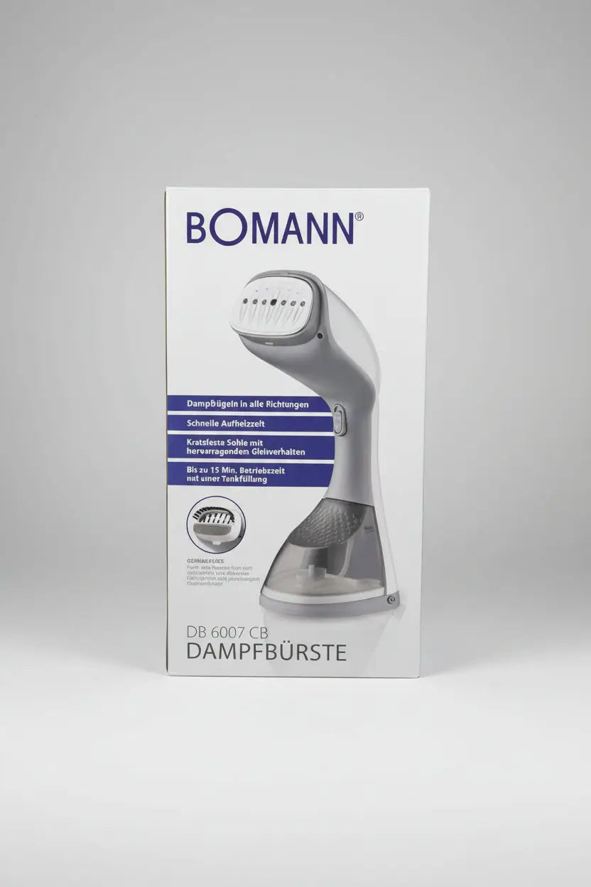 Defroisseur db 6007 cb de bomann en blanc et gris avec réservoir d’eau transparent pour défroissage à la vapeur
