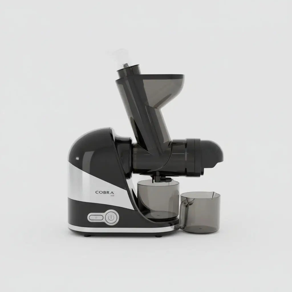 Extracteur de jus jc-90 noir et blanc avec design moderne et composants transparents pour jus frais