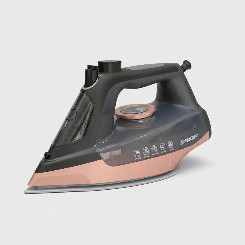 Fer à repasser 2800 watt en argent sterling gris foncé et rose gold avec design moderne et élégant