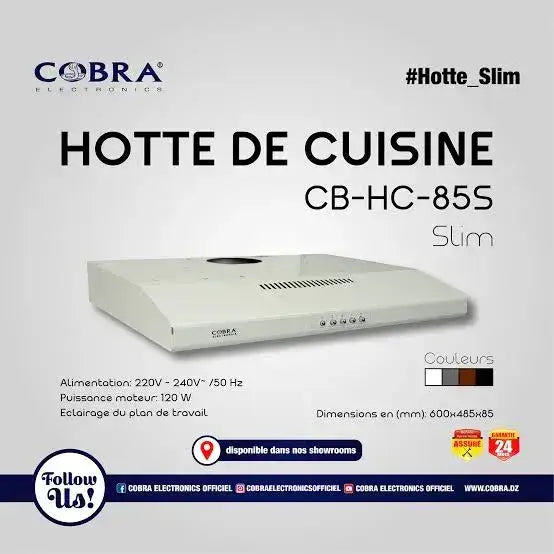 Hotte de cuisine SUPERSLIM 60 cm شفاط مطبخ سوبر سليم - Cobra