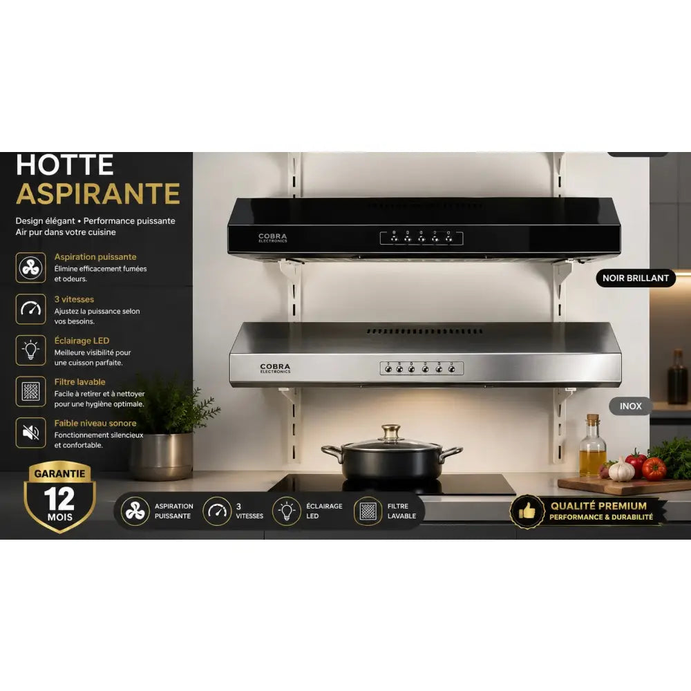 Hotte de cuisine SUPERSLIM 60 cm شفاط مطبخ سوبر سليم - Cobra