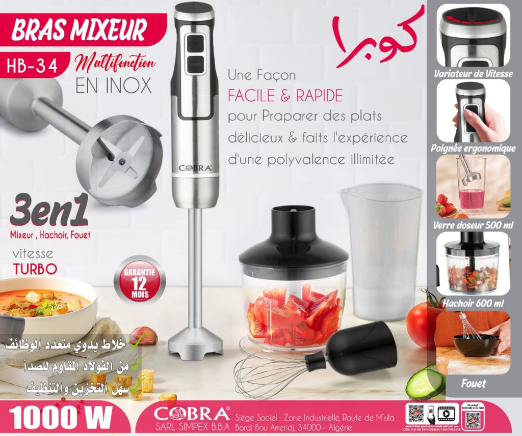 BRAS MIXEUR AVEC ACCESSOIRES