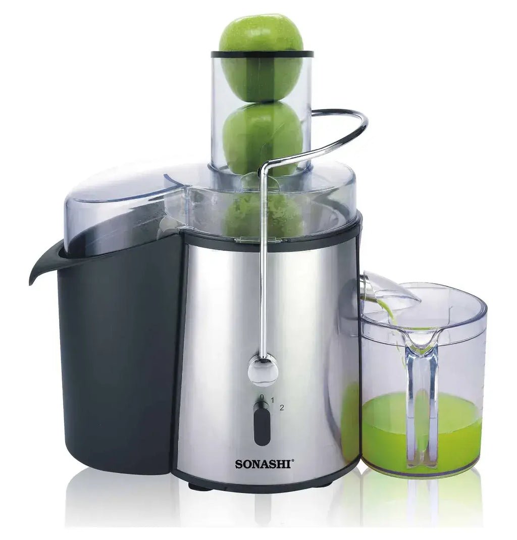 Juice extractor spj-501 en acier inoxydable et plastique noir extracteur de jus de pomme verte dans un pichet transparent