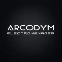 Logo Arcodym Electromanager sur un fond sombre.