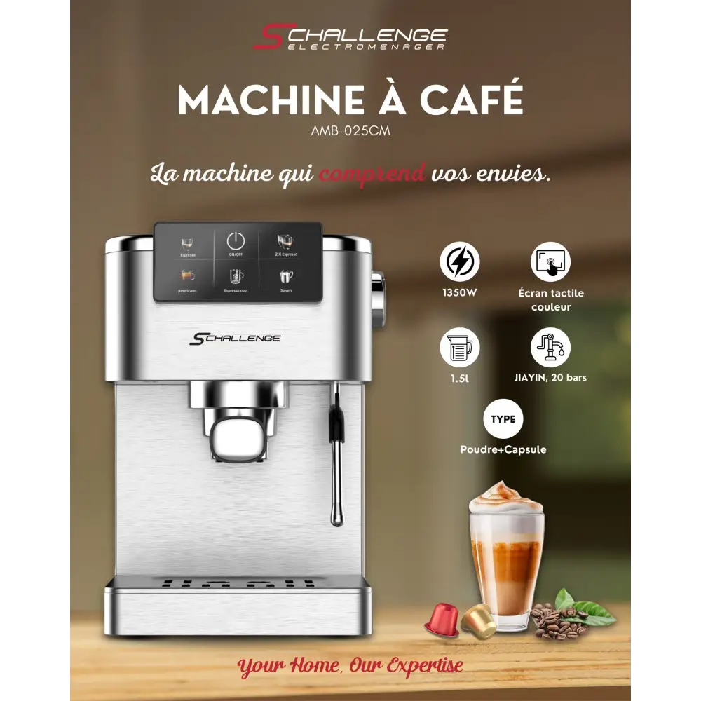 Machine à Café Espresso Vittoria – 20 Bars - GRIS 60 CM - CAFETIERE