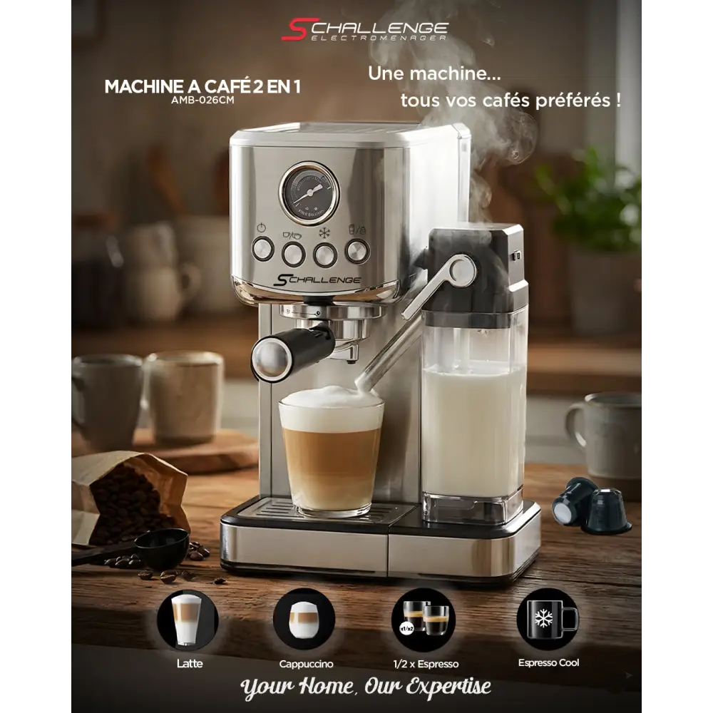 Machine à Expresso SChallenge AMB‑026CM - CAFETIERE