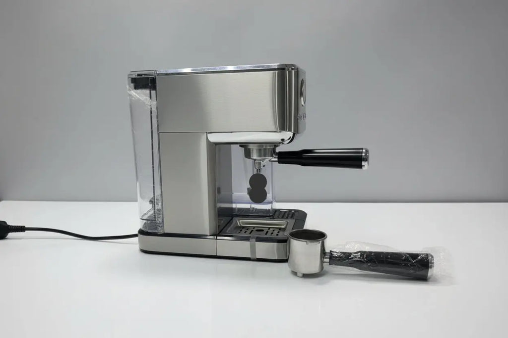 Machine à expresso schild AMB-026CM en acier inoxydable avec poignée et porte-filtre noir