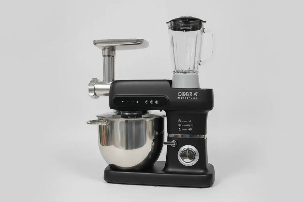 Mélangeur sur socle black cobra noir avec bol en acier inoxydable 10 litres 2200 watts et lampe de travail