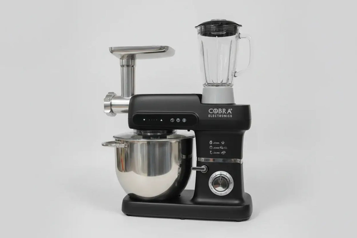 Mélangeur sur socle black cobra noir avec bol en acier inoxydable 10 litres 2200 watts et lampe de travail