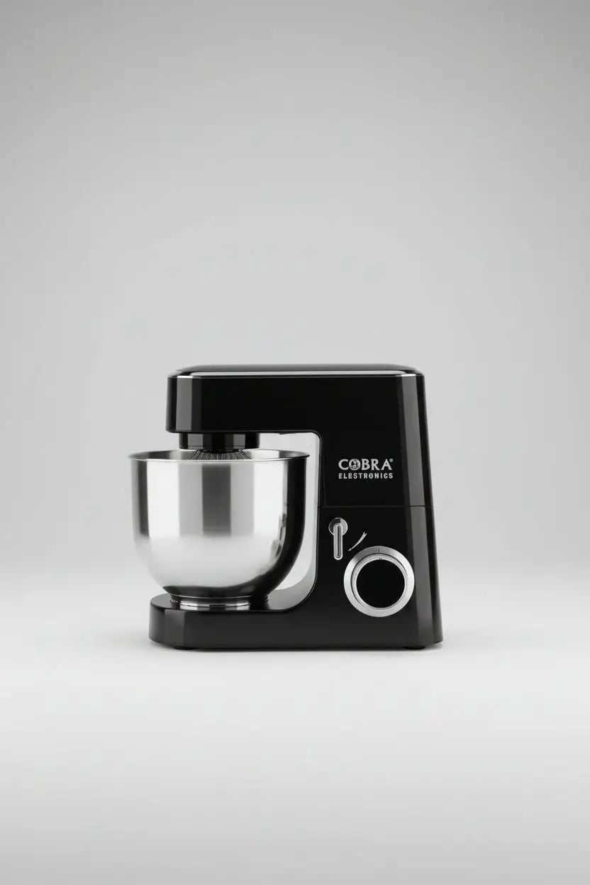 Pétrin professionnel 2100 watts noir avec bol mélangeur en acier inoxydable de 8 litres pour usage électroménager