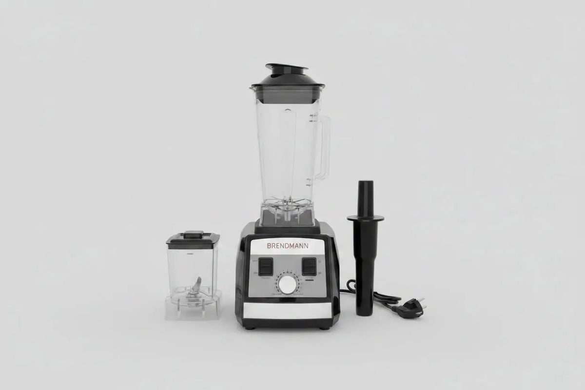 Professionel blender br-401 noir et argent avec jarre en verre claire et accessoires inclus pour mixage efficace