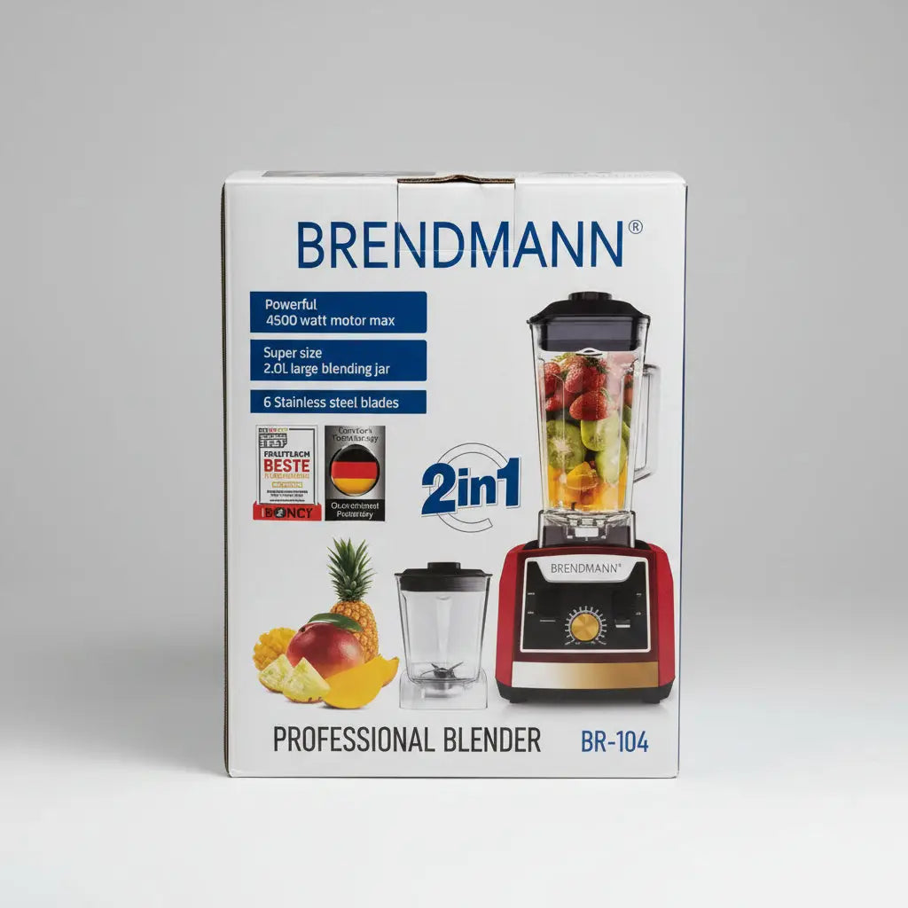 Blendmann br-104 professionnel rouge et or avec bol verre 2l six lames inox moteur 4500 watts pour fruits