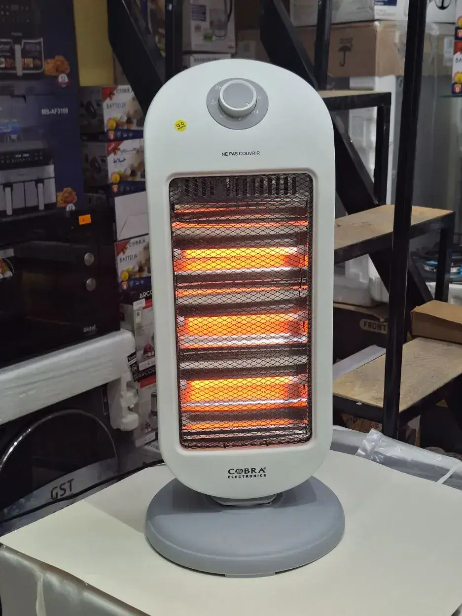 Chauffage électrique cobra 3030 résistance blanche avec éléments chauffants orange protégés par une grille en maille