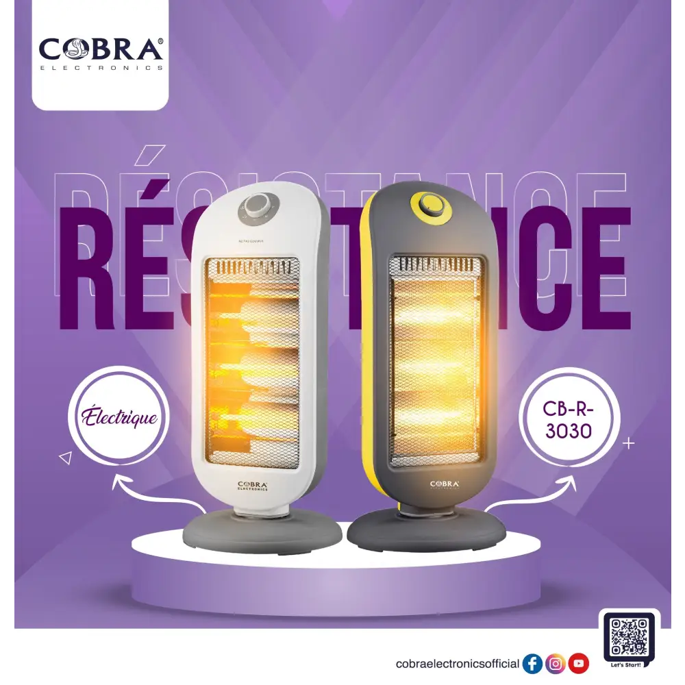 Resistance COBRA 90° مدفأة كهربائية كوبرا - Jaune - Cobra