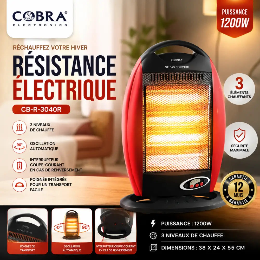 Résistance éléctrique avec télécommande CB-R-3040R - Cobra