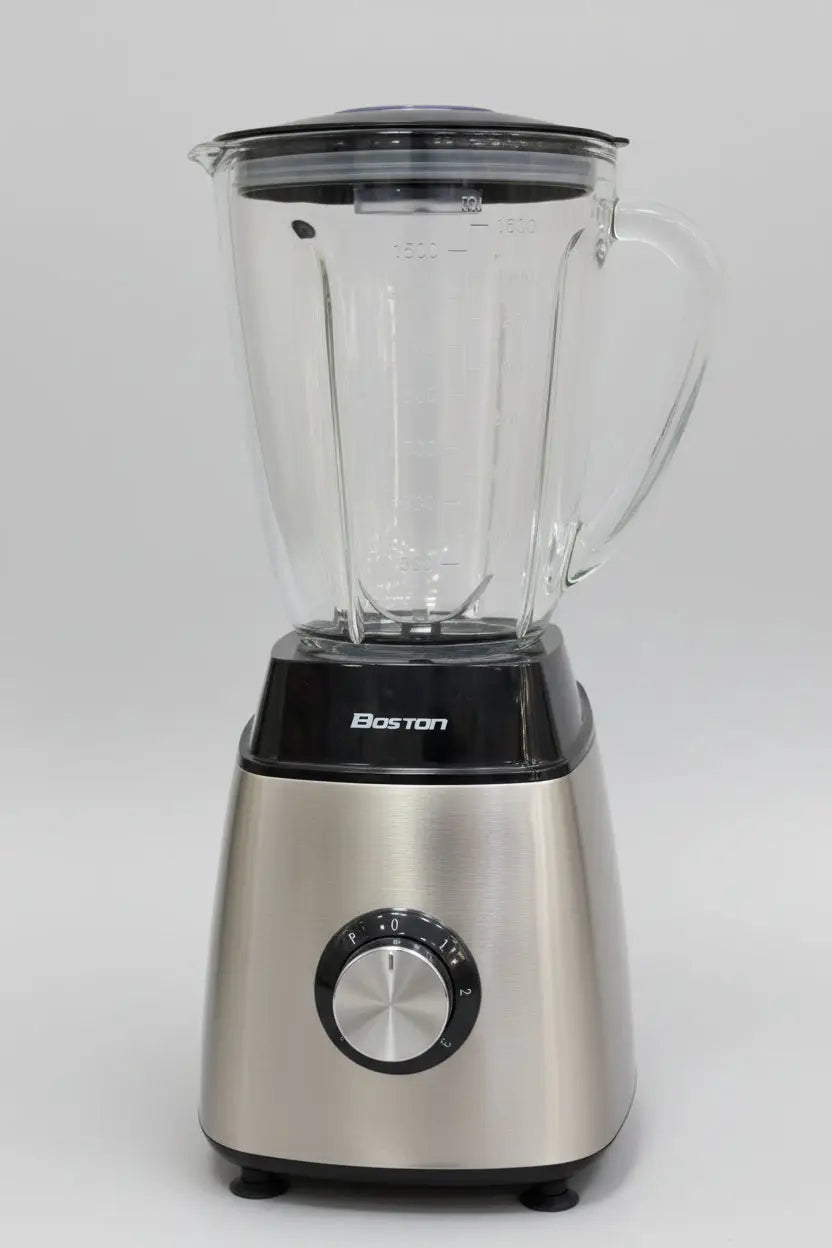 Robot mixeur 600 watt avec bol en verre transparent et base en acier inoxydable pour mixage puissant