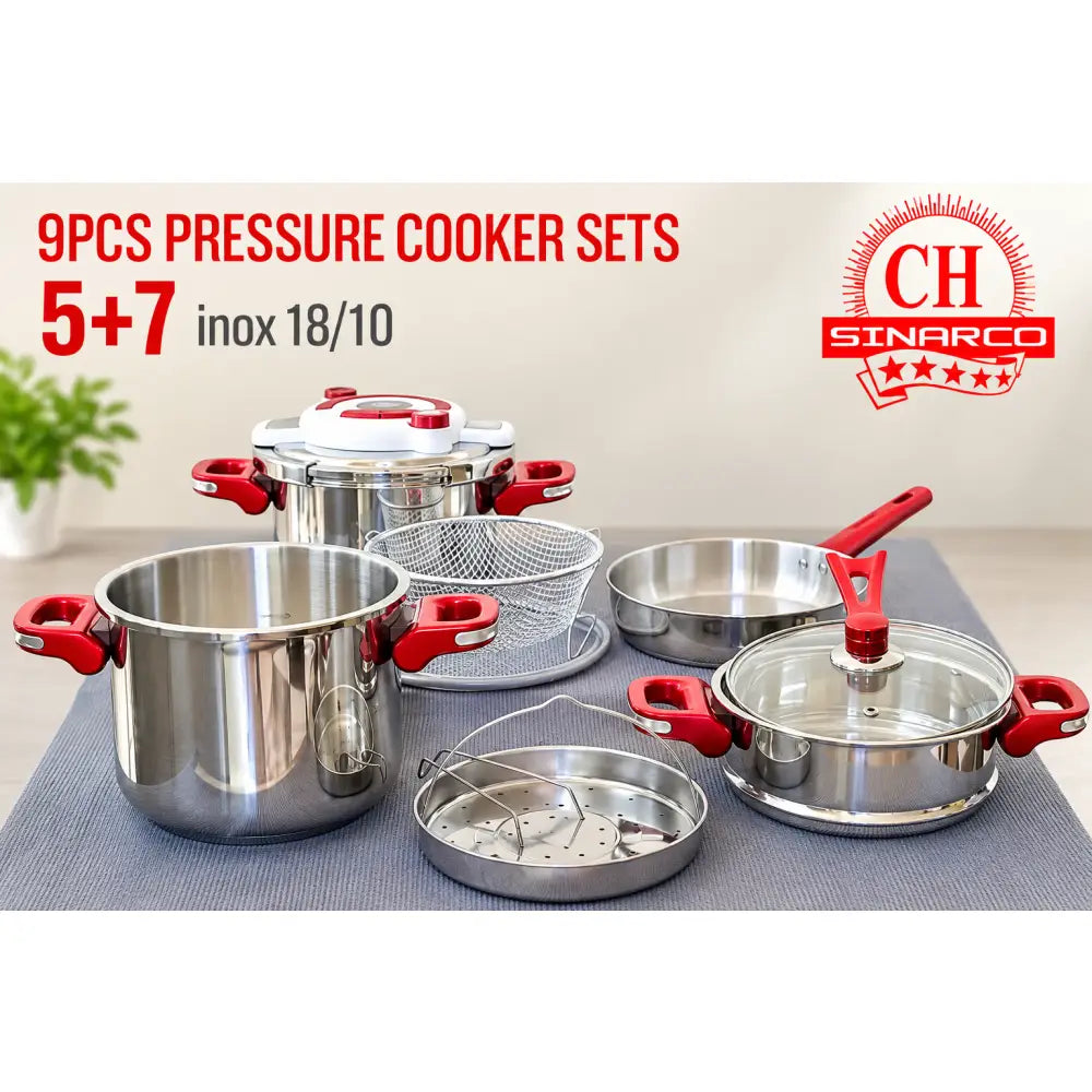 SINARCO – Set 9 pièces (5L + 7L) - Ustensils de cuisine